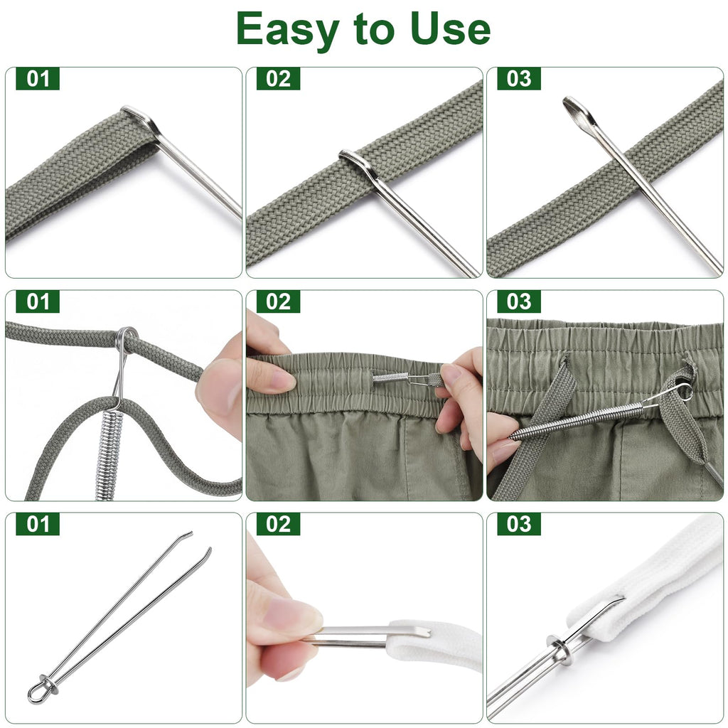 6 Pcs Drawstring Threader Tool, Spring Drawstring Tool, Clips Draw String Threader Tool for Hoodie String Threader Pants Shorts Shoes Sweatpants Bag UonBexj