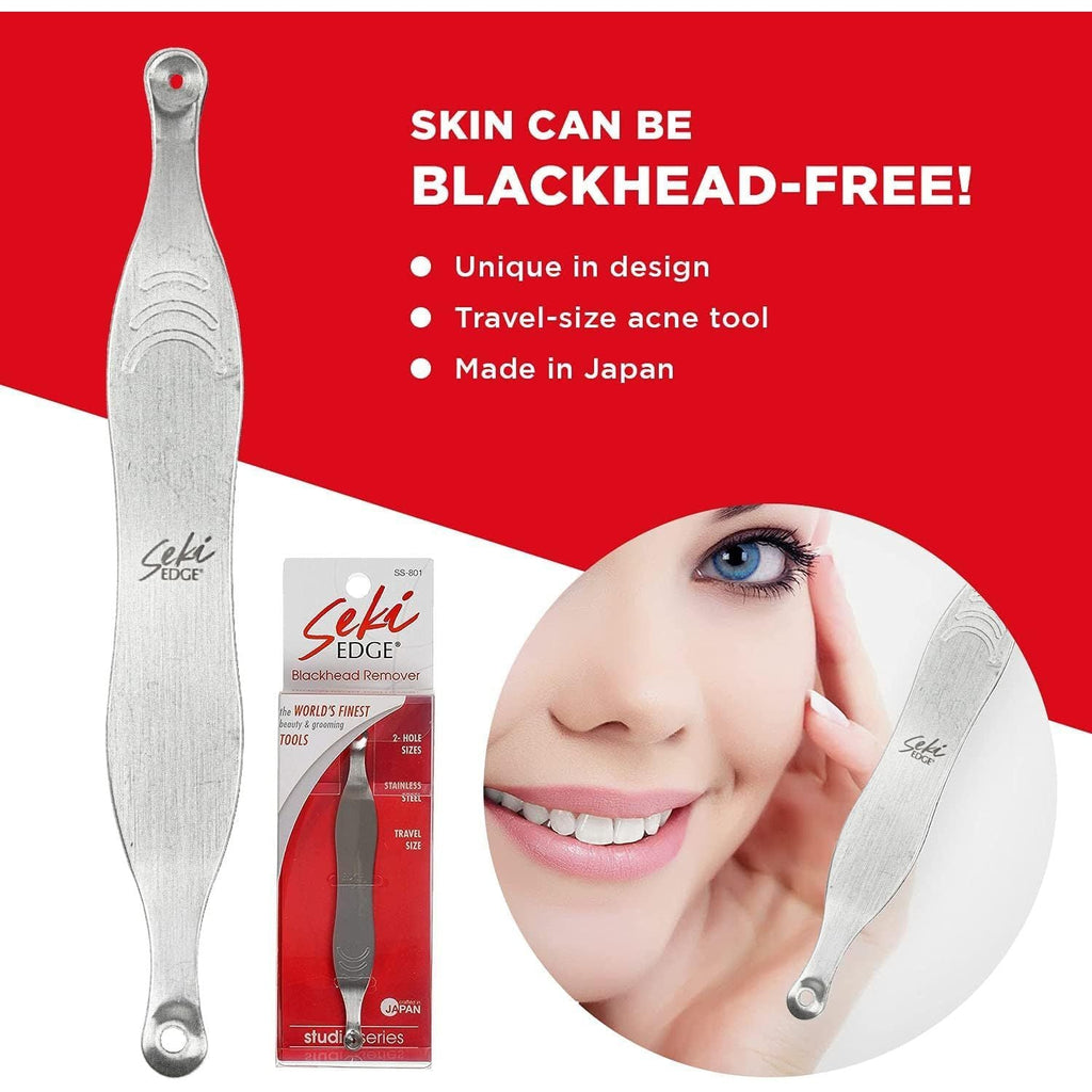 Buy now Seki Edge Blackhead Remover (SS-801) - Comedone Extractor for Blackheads - Professional Pimple Popper Tool with 2 Hole Sizes - Preventive Acne Tool & Pore Extractor at indiglob india