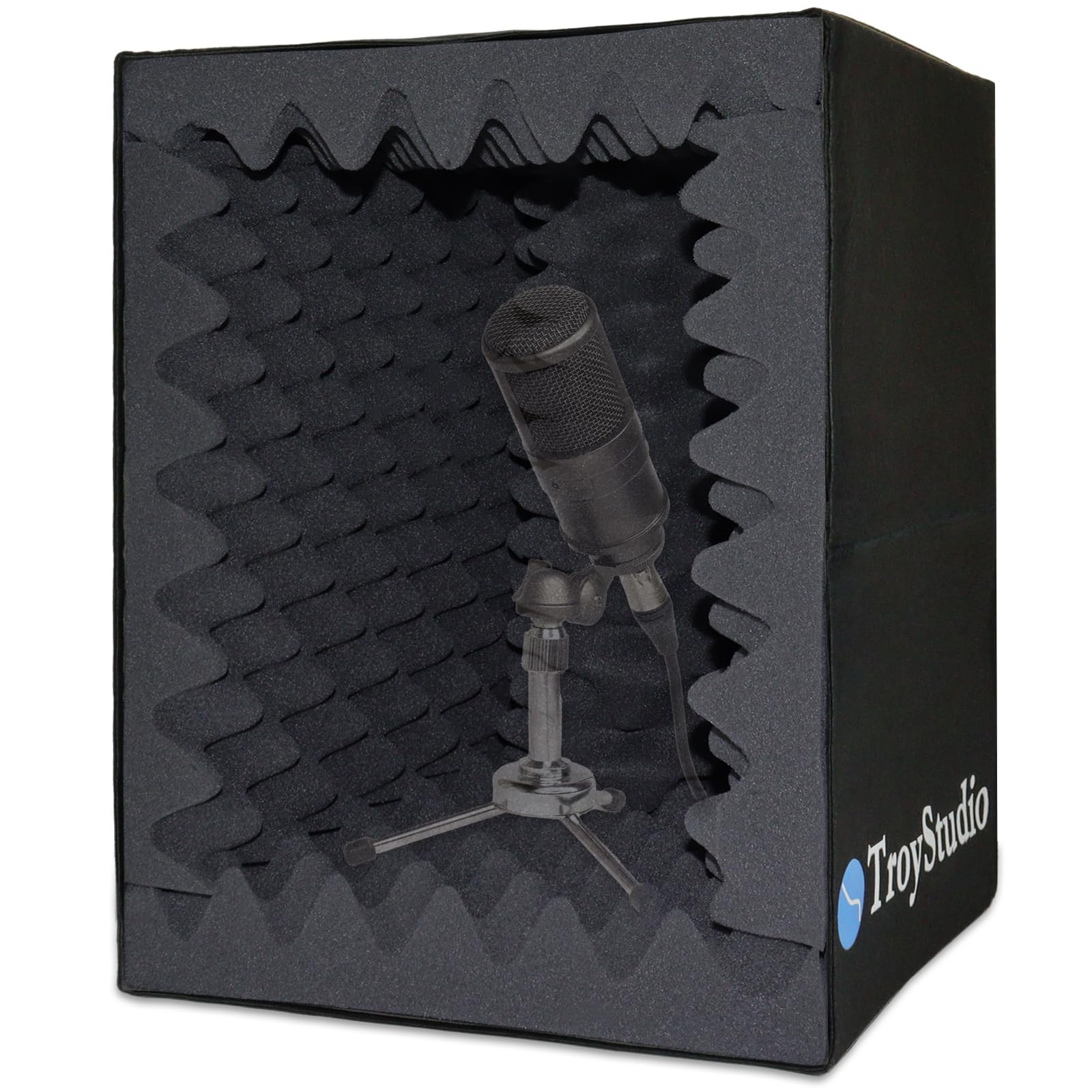 Buy now TroyStudio Portable Vocal Booth, Large Foldable Microphone Isolation Shield, Music Recording Studio Sound Echo Absorbing Box, Desk & Stand Use Reflection Filter with Thickened Dense Acoustic Foam Small Size at indiglob india