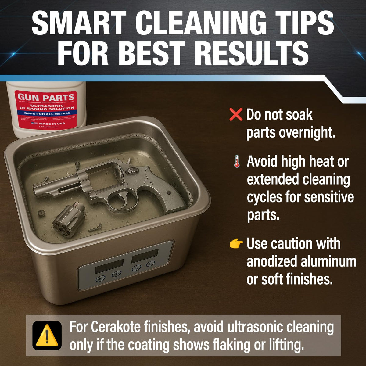 Ultrasonic Gun Cleaning Solution - Makes 8 Gallons and Safe for All Metals