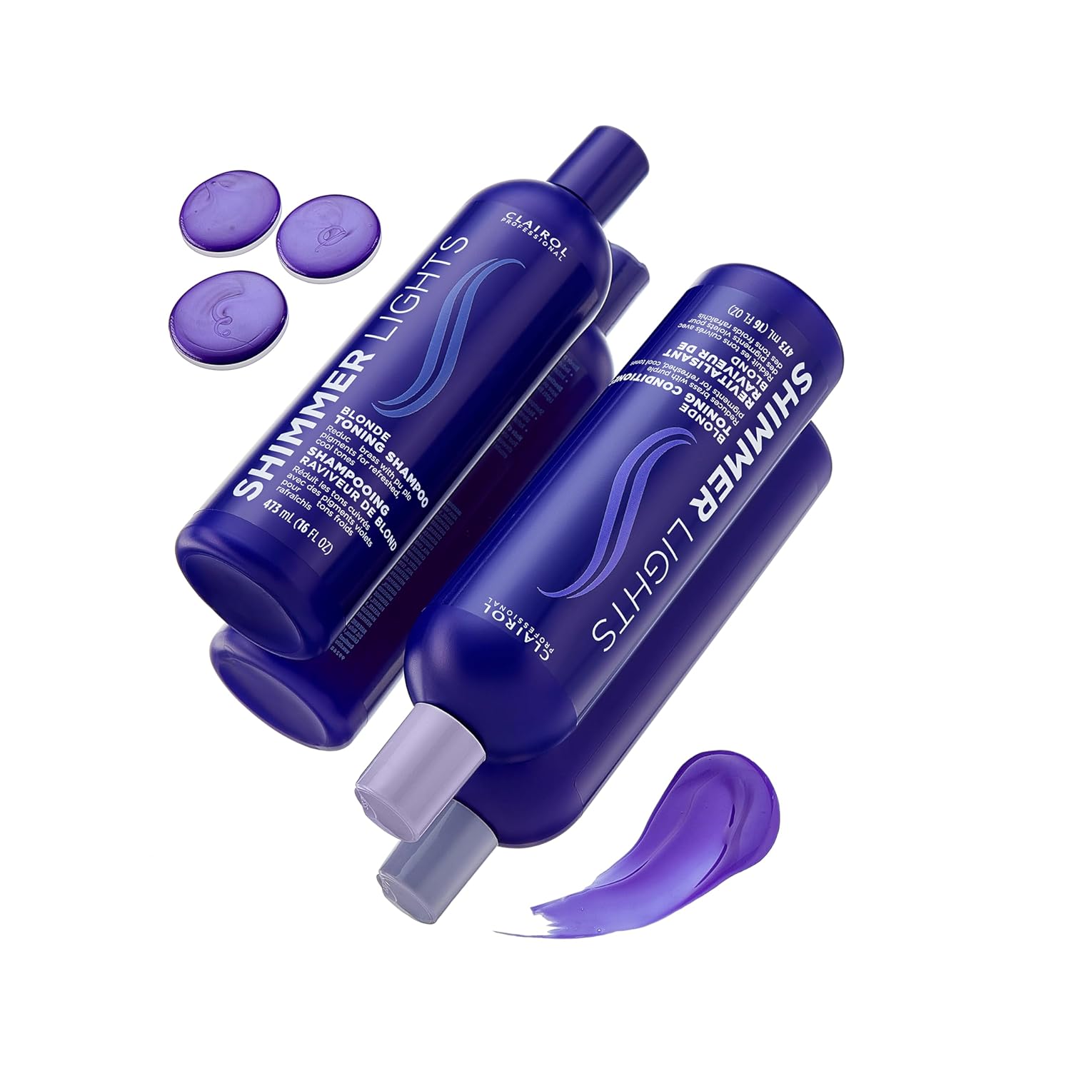 Buy now Clairol Professional Shimmer Lights Purple Shampoo | Neutralizes Brass & Yellow Tones | For Blonde, Silver, Gray & Highlighted Hair at indiglob india