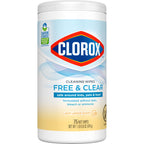 Buy now Clorox Free & Clear Cleaning Wipes, Light Lemon Scent, 75 Count (Package May Vary) at indiglob india