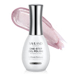SAVILAND One-Step Gel Nail Polish with a glossy finish. 15 ml, rich in castor oil and vitamin E for healthy nails.