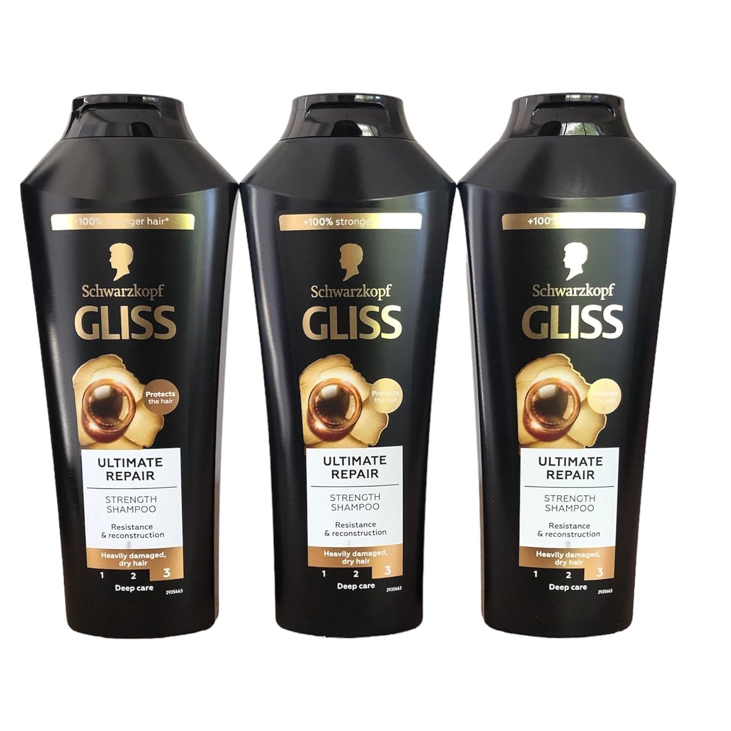 Buy now GLISS Hair Repair Shampoo, Ultimate Repair for Heavily Damaged Hair, 13.6 Ounces (Pack of 3) at indiglob india