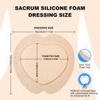 Sacral Foam Dressing, Sacrum Silicone Foam Dressing with Border, 7x7 Large Bandage for Bed Sores On Buttocks, Super Absorbent Pressure Sore Prevention Pads, Waterproof & Breathable Wound Dressing (20)