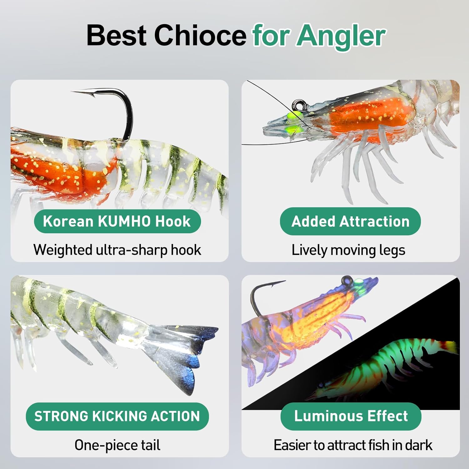 Buy now TRUSCEND Pre-rigged Fishing Jig Lures for Freshwater and Saltwater, Innovative Super Durable TPE Bass Lures, Lifelike Shrimp Crayfish Swimbait, Weedless Lure for Crappie Trout Walleye, Keep Separately at indiglob india
