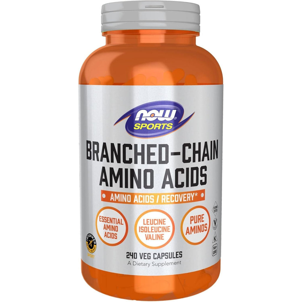 Buy now NOW Foods Sports Nutrition, Branched Chain Amino Acids, With Leucine, Isoleucine and Valine, 240 Veg Capsules at indiglob india