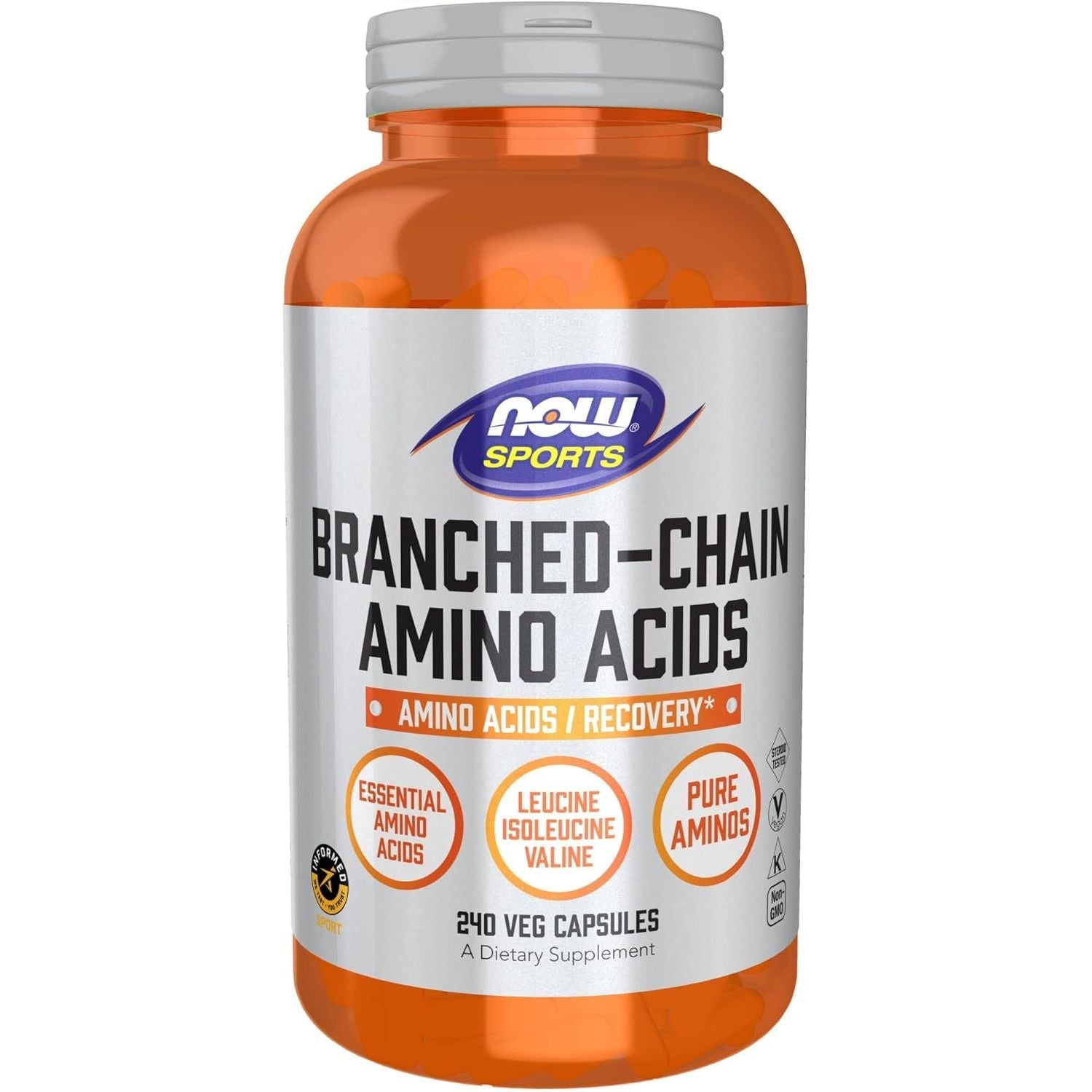 Buy now NOW Foods Sports Nutrition, Branched Chain Amino Acids, With Leucine, Isoleucine and Valine, 240 Veg Capsules at indiglob india