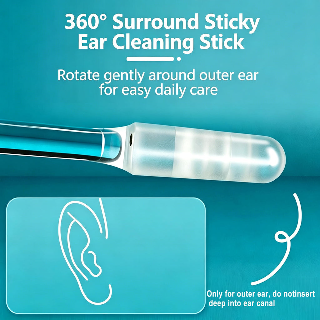 HAVENVOGUE Sticky Ear Cleaning Stick, 48PCS Reusable Silicone Adhesive Ear Wax Removal Tools, Soft Earpick Swabs with Dust Cover, Portable Gentle Ear Cleaner Kit for All Ages