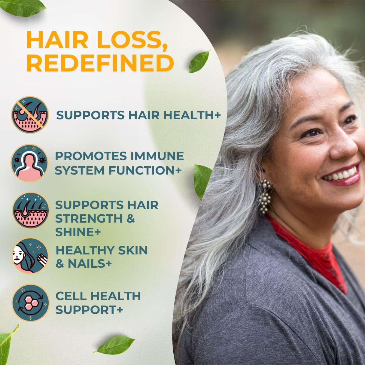 VITAL NUTRITIVE Biotin Hair Growth Vitamins - Hair, Skin & Nails Supplement | Biotin&Vitamin B Complex Blend, Thicker, Stronger Hair, Skin and Nails, Hormone Free, Gluten Free, Non-GMO, 60 Count