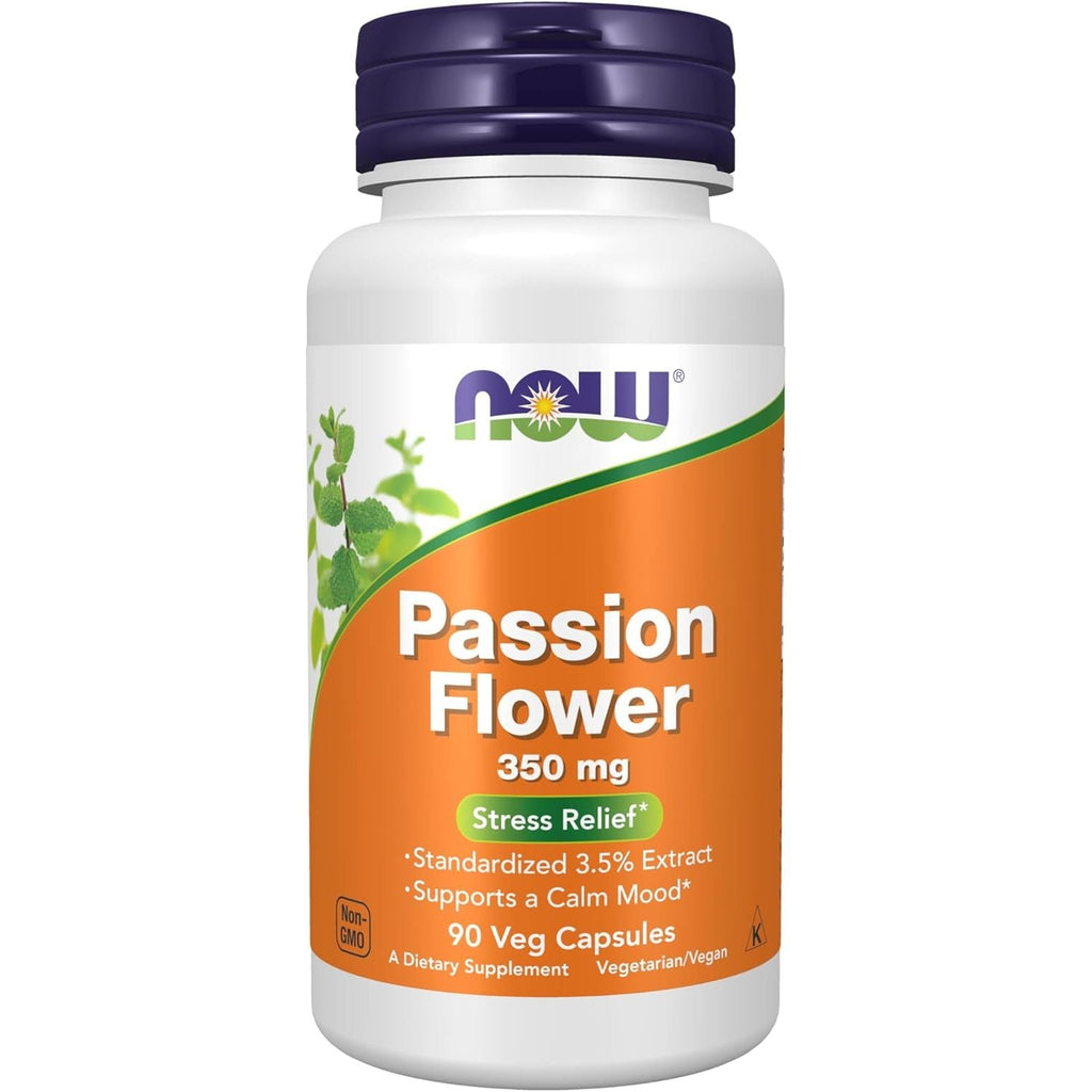 Buy now NOW Supplements, Passion Flower (Passiflora incarnata) 350 mg, Natural Stress Relief*, 90 Veg Capsules at indiglob india