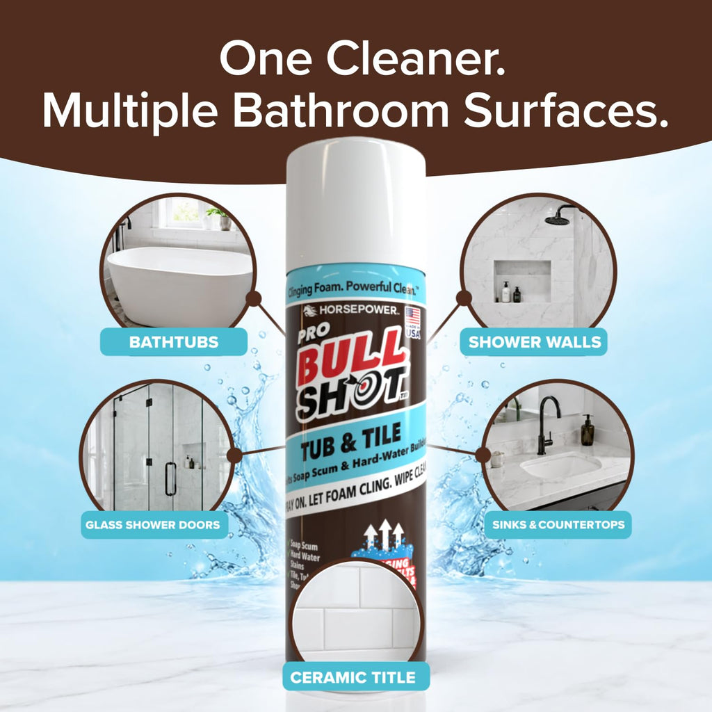 Bull Shot Tub & Tile Pro Foaming Bathroom Cleaner for Soap Scum