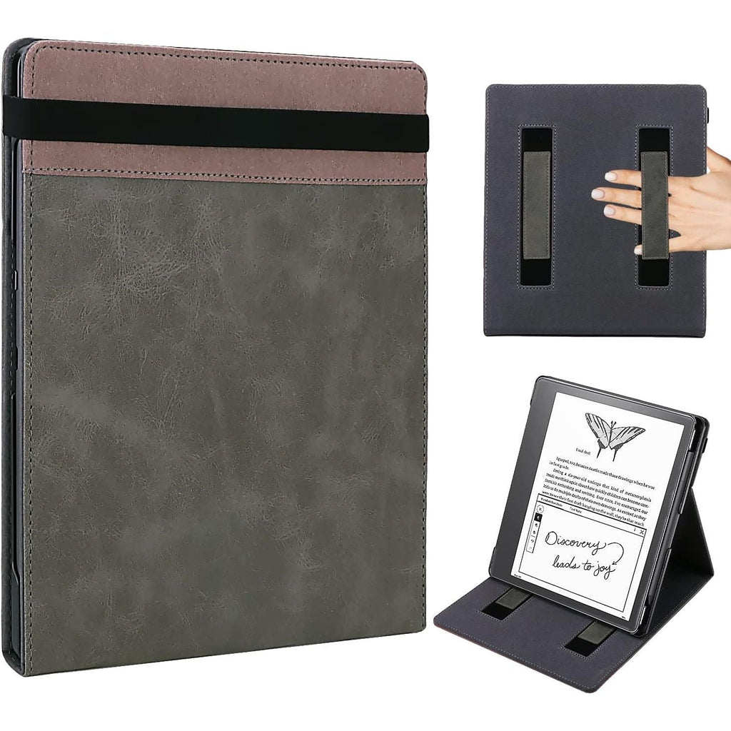 Buy now WALNEW Flip Case for 10.2-inch Kindle Scribe 2024/2022 Released, Two Hand Straps and Vertical Multi-Viewing Stand Cover with Auto Wake/Sleep for 10.2” Amazon Kindle Scribe E-Reader(Gray) at indiglob india