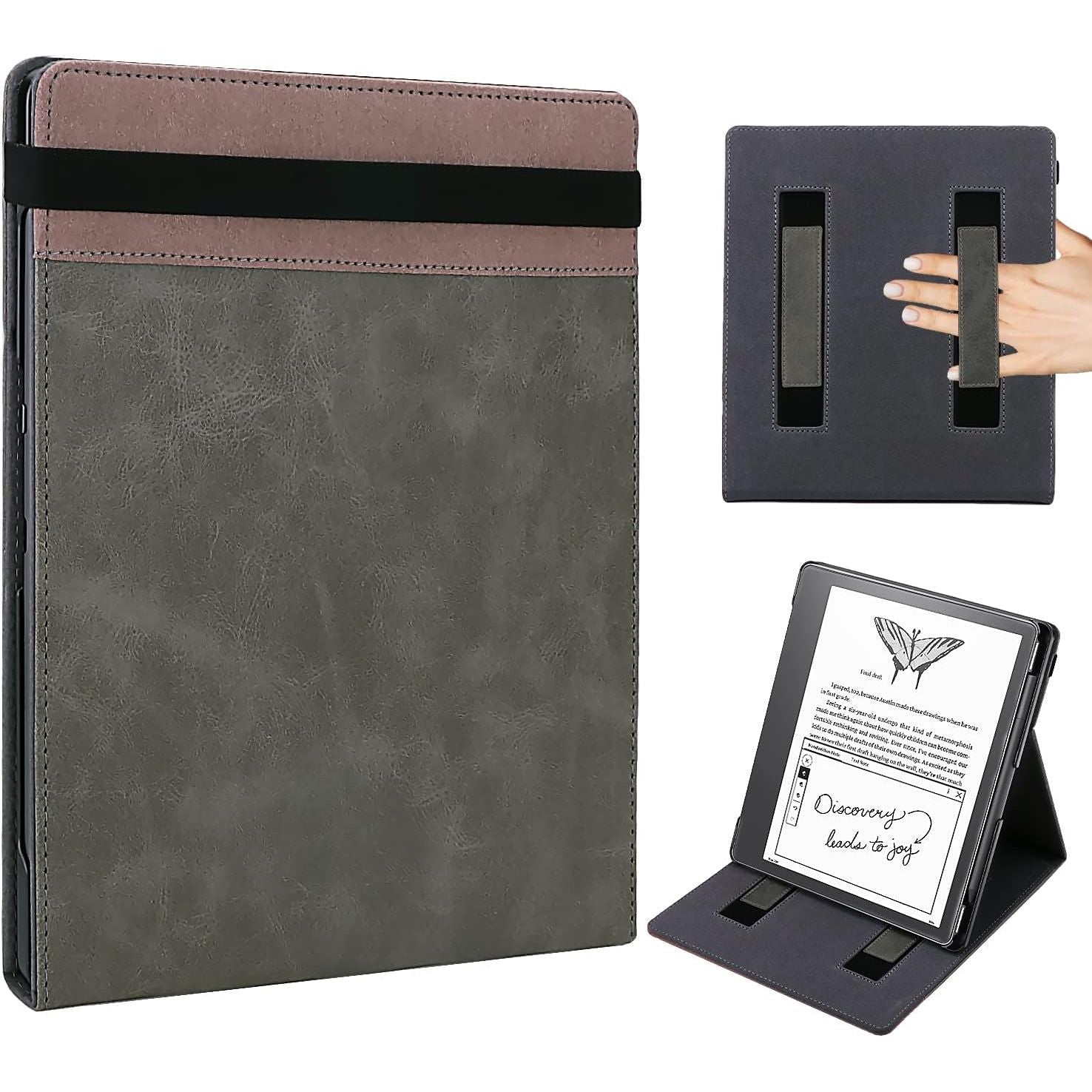 Buy now WALNEW Flip Case for 10.2-inch Kindle Scribe 2024/2022 Released, Two Hand Straps and Vertical Multi-Viewing Stand Cover with Auto Wake/Sleep for 10.2” Amazon Kindle Scribe E-Reader(Gray) Gray at indiglob india