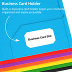 7 Pack Folders with Pockets, Colored Paper Pocket Folder