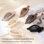 Shop 6 PCS elegant large hair clips in neutral colors. Available online for stylish comfort all day. Order now!
