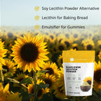 Kate Naturals Sunflower Lecithin Powder for Baking Bread & Cooking (4oz) | Non-GMO Substitute for Soy Lecithin Powder, Great for Making Gummies
