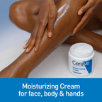Buy now CeraVe Moisturizing Cream, Body and Face Moisturizer for Dry Skin, Body Cream with Hyaluronic Acid and Ceramides, Daily Moisturizer, Oil-Free, Fragrance Free, Non-Comedogenic, 19 Ounce at indiglob india