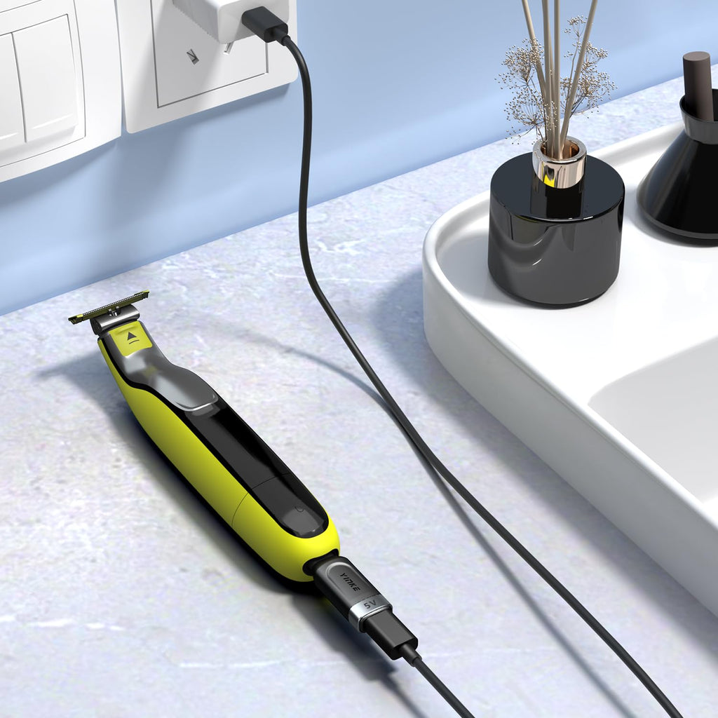 Yinke 5V Type-C Shaver Adapter Charging Converter for Philips Norelco OneBlade QP2724 QP2834 QP4530 S5880/S5885 MG7910 MG9510 QP1924 QP1324, USB-C Shaver Charger Converter Without Charger Cord (1 PC)