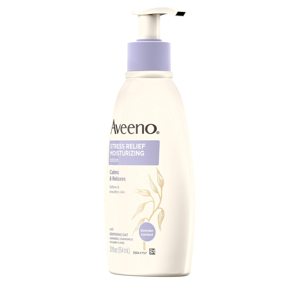 Aveeno Stress Relief Moisturizing Lotion, 12 Fl. Oz (Pack of 4)
