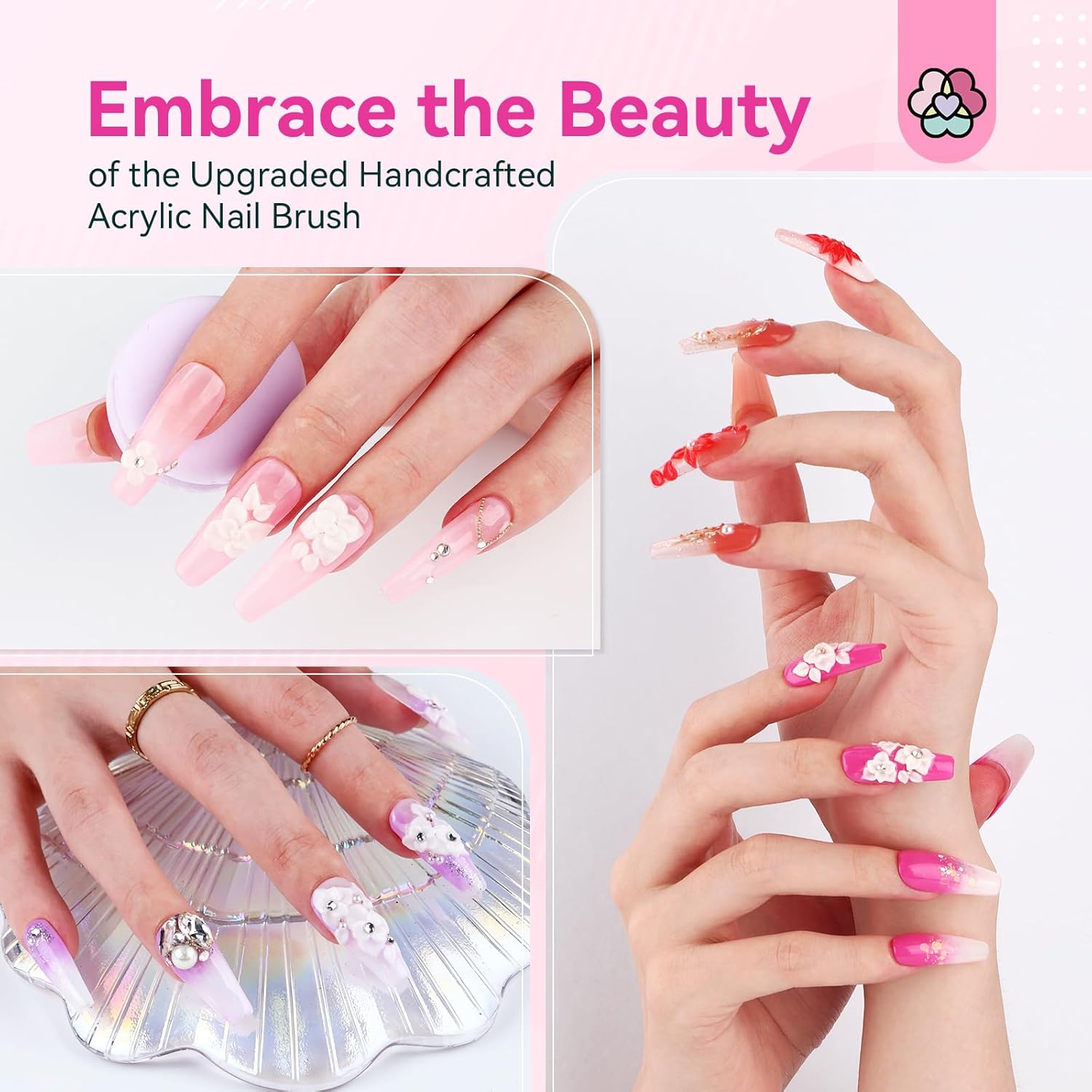 Buy now SAVILAND 3pcs Acrylic Nail Brush Set: Size 6,8,12 Professional Nail Brushes for Acrylic Application Acrylic Powder Nail Art Extension & 3D Carving Manicure Tools for Beginners Home DIY at indiglob india
