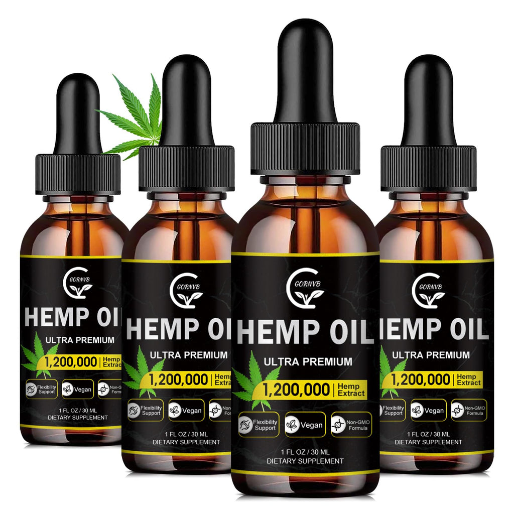 (2-Pack) High Potency Hemp Oil - Maximum Strength, Immune System Support, Focus Calm, Relaxation, Mood, Pure Extract, Organic, Vegan, Gluten-Free