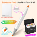 Professional Alcohol Markers, 54 Colors Fine & Chisel Sketch Pens