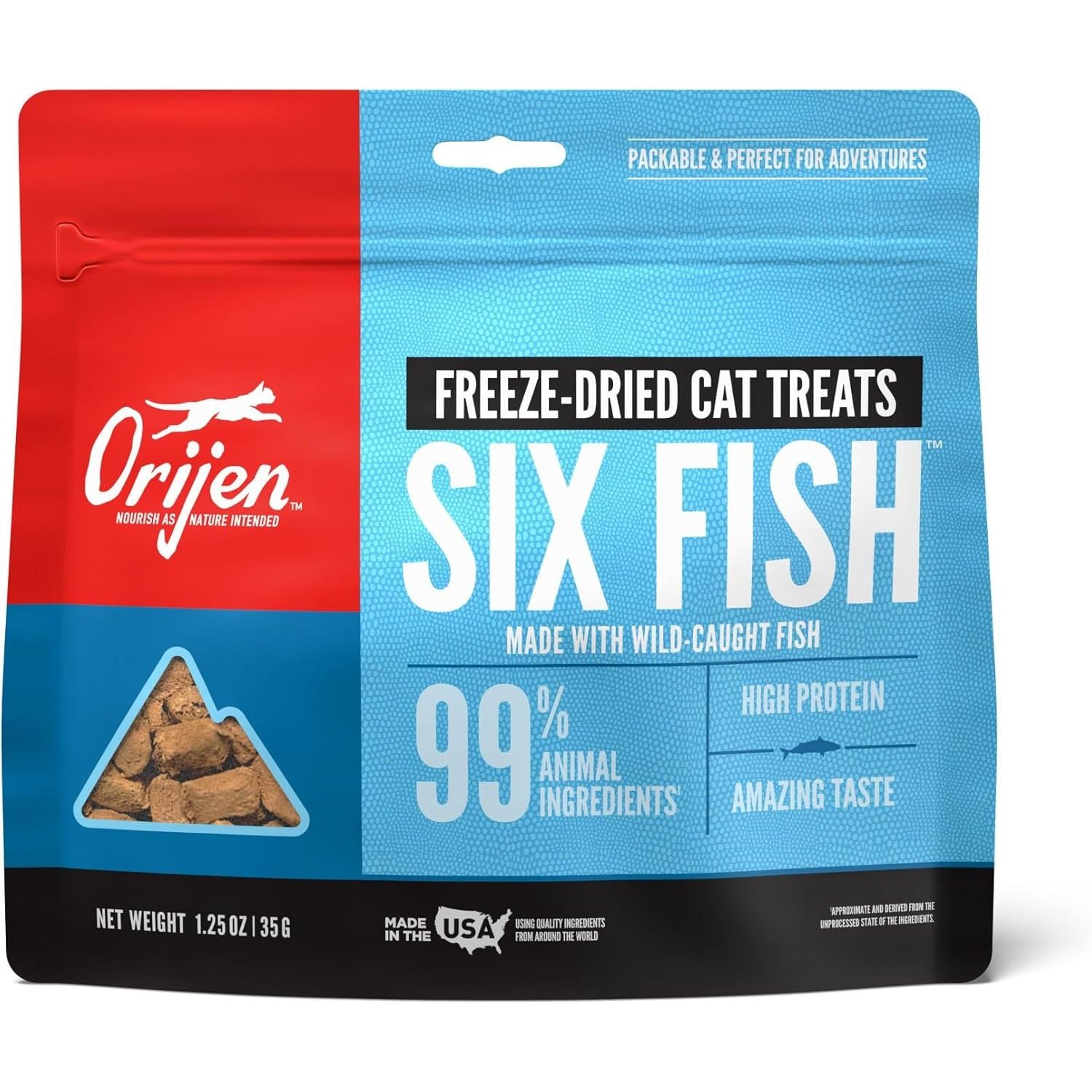 Buy now ORIJEN Freeze Dried Cat Treats Grain Free High Protein Raw Animal Ingredients Original 1.25oz Bag Six Fish at indiglob india