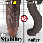 10" Realistic Big Black Dildo, Huge Curved Dildo with Strong Suction Cup