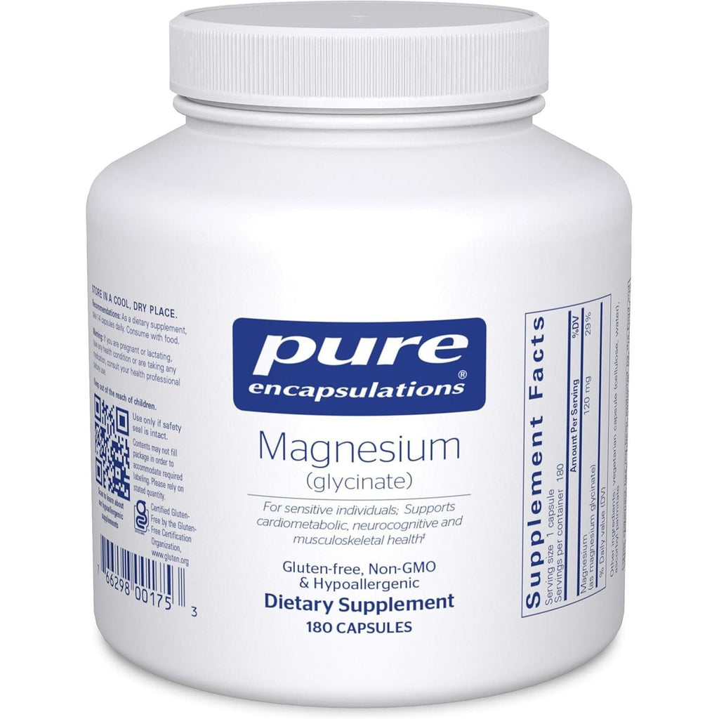 Buy now Pure Encapsulations Magnesium (Glycinate) - Supplement to Support Stress Relief, Sleep, Heart Health, Nerves, Muscles, and Metabolism* - with Magnesium Glycinate - 180 Capsules 180 Count (Pack of 1) at indiglob india
