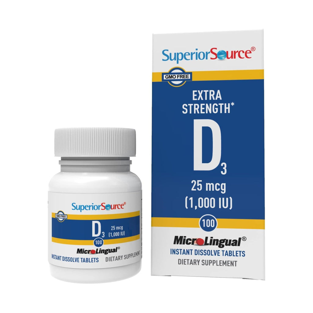 Superior Source Vitamin D3 1,000 IU, Non-GMO, 100 Sublingual Tablets