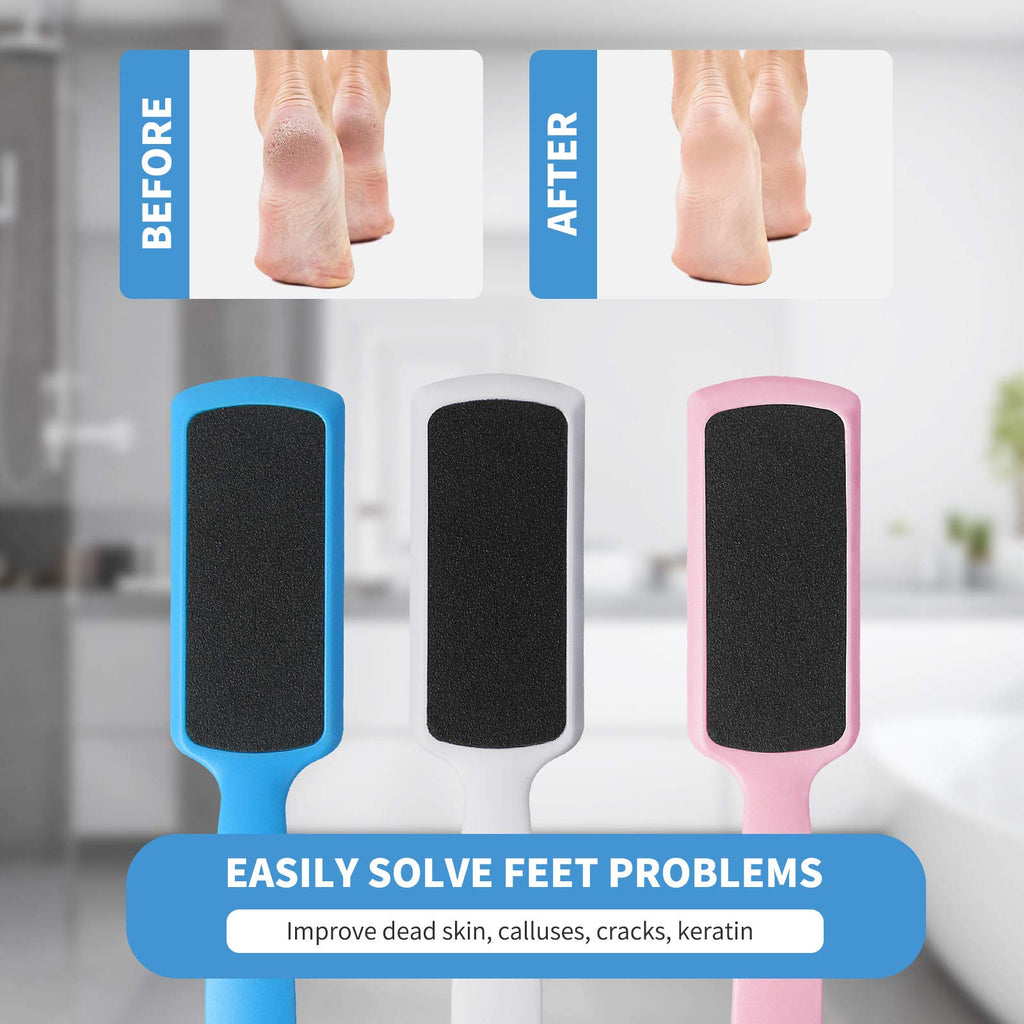 Pedicure Foot Files Callus Remover with Double Sided Feet Rasp | 3 Pack Foot File for Dead Skin Professional Scrubber for Feet