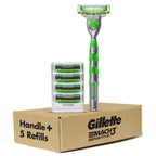Buy now Gillette Mach3 Sensitive Razors for Men, 1 Handle, 5 Blade Refills, Designed for Sensitive Skin at indiglob india