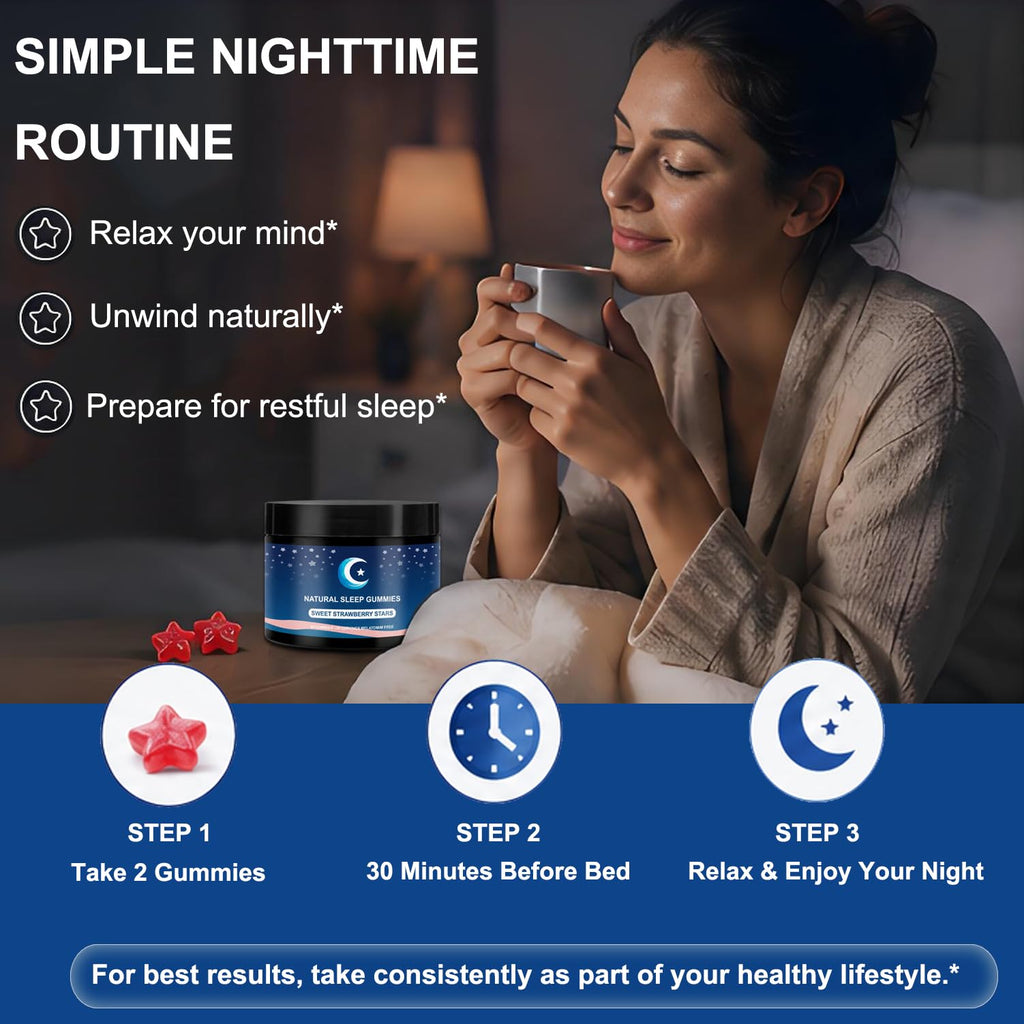 ZAYMAN Melatonin Free Sleep Gummies for Adults, Natural Sleep Aid, 60 Count