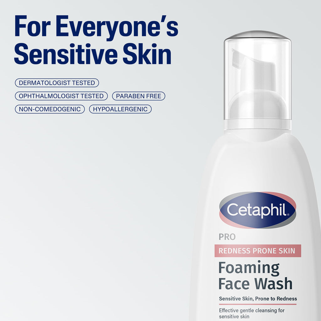 Cetaphil Redness Relieving Foaming Face Wash For Sensitive Skin, 8 Fl Oz, Gently Cleanses & Calms Sensitive Skin Without Over Drying, (Packaging May Vary) (Pack of 12)
