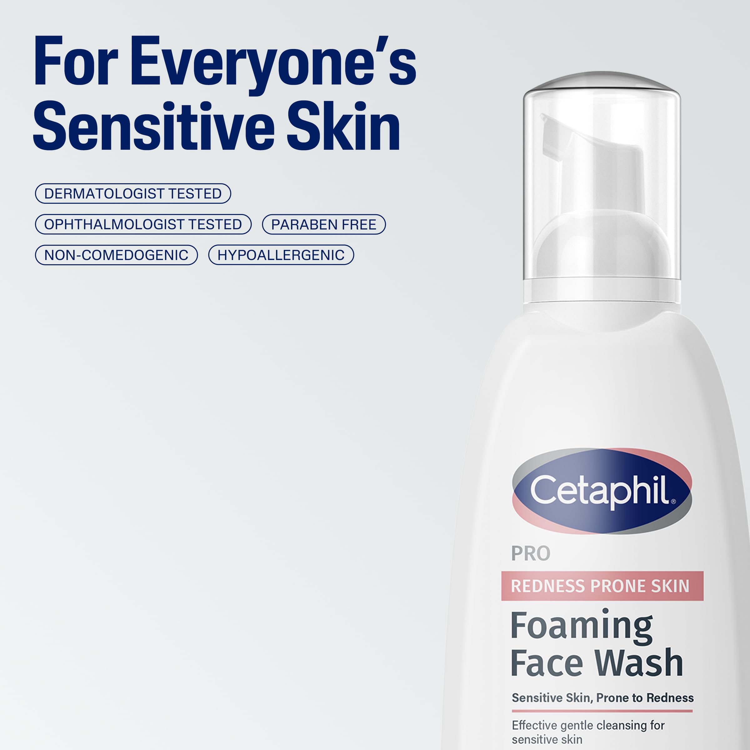 Cetaphil Redness Relieving Foaming Face Wash For Sensitive Skin, 8 Fl Oz, Gently Cleanses & Calms Sensitive Skin Without Over Drying, (Packaging May Vary) (Pack of 12)