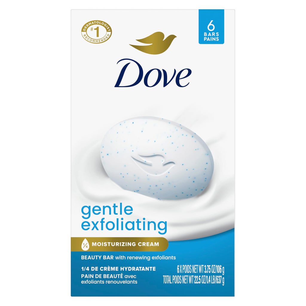 Buy now Dove Beauty Bar for Softer Skin Gentle Exfoliating More Moisturizing Than Bar Soap 3.75 oz 6 Bars at indiglob india