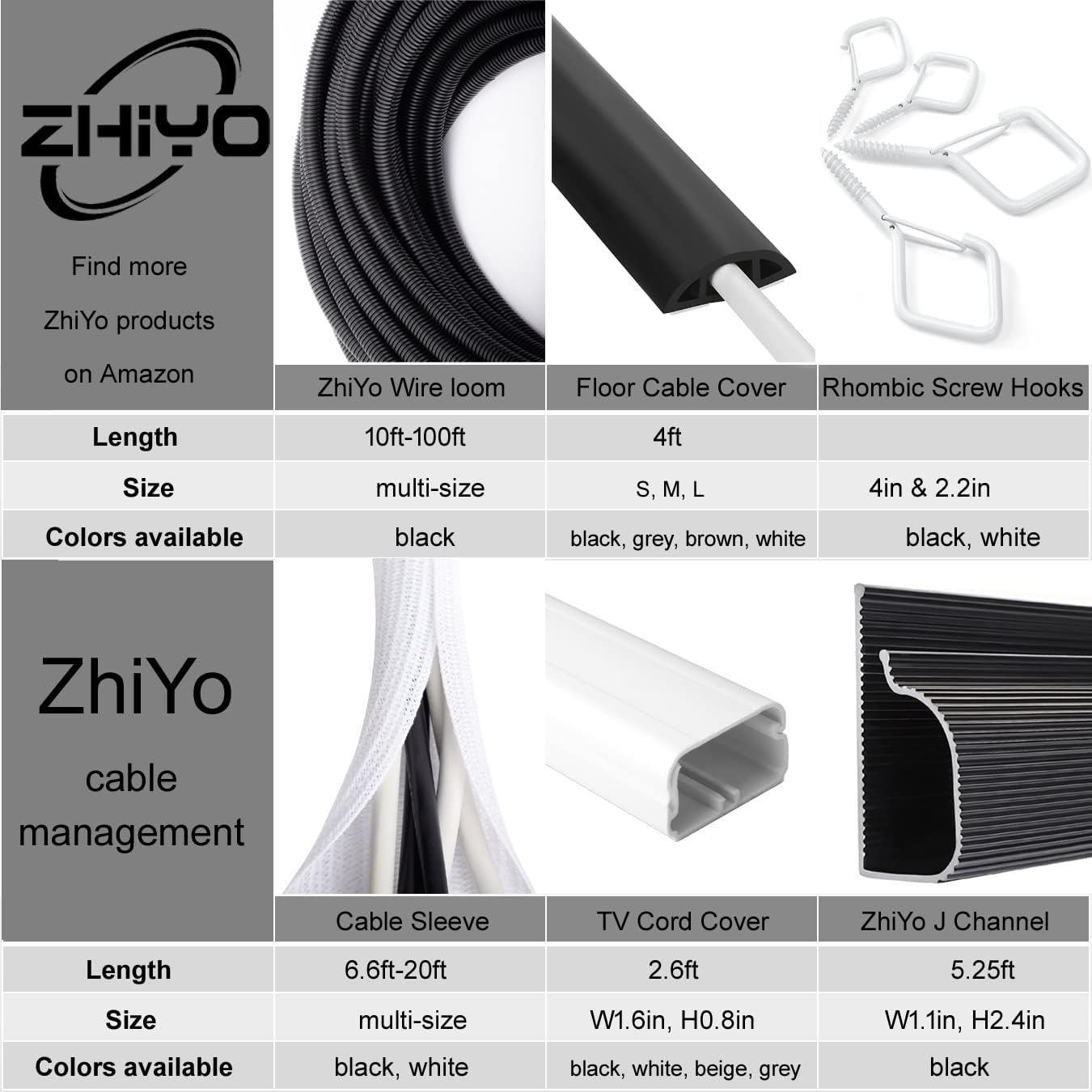 Buy now 6.6ft - 4/5 inch White Cable Sleeve, Cable Organizer for Desk PC TV Computer, Wire Protector Cable Wrap Cover, Cord Management for Home Office at indiglob india