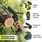 6-inch Mini Chainsaw Cordless: Pure Copper Brushless Motor, High Efficiency, Low Noise, Up to 80-Min Runtime for Trimming, Shrub Pruning and Wood Cutting, Best Gifts for Father, Dad, Husband, Men