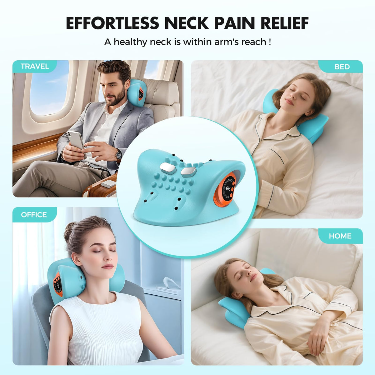 Smedz Neck Massager 2026, Cordless Shiatsu Massager with Heat & 360° Remote