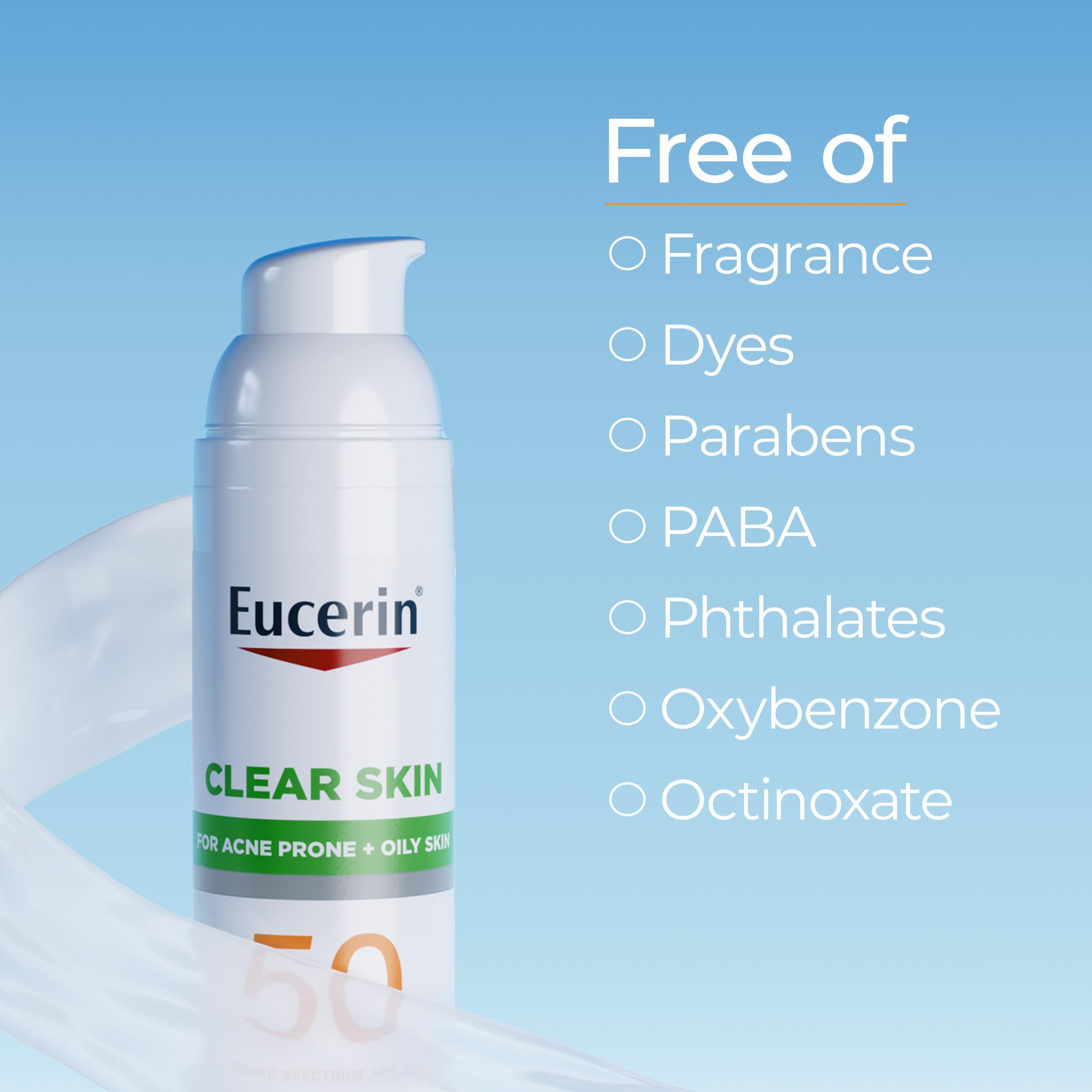 Buy now Eucerin Sun Clear Skin Face Sunscreen Lotion SPF 50 for Acne Prone and Oily Skin, Lightweight Sunscreen with Oil-Absorbing Minerals, Won't Cause Breakouts, Hypoallergenic, 2.5 Fl Oz Bottle at indiglob india