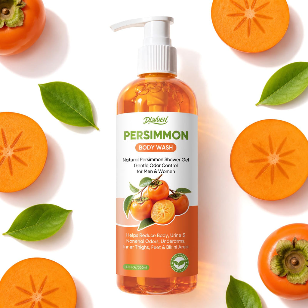 Persimmon Body Wash for Odor Control, Natural Deodorant Nonenal Soap