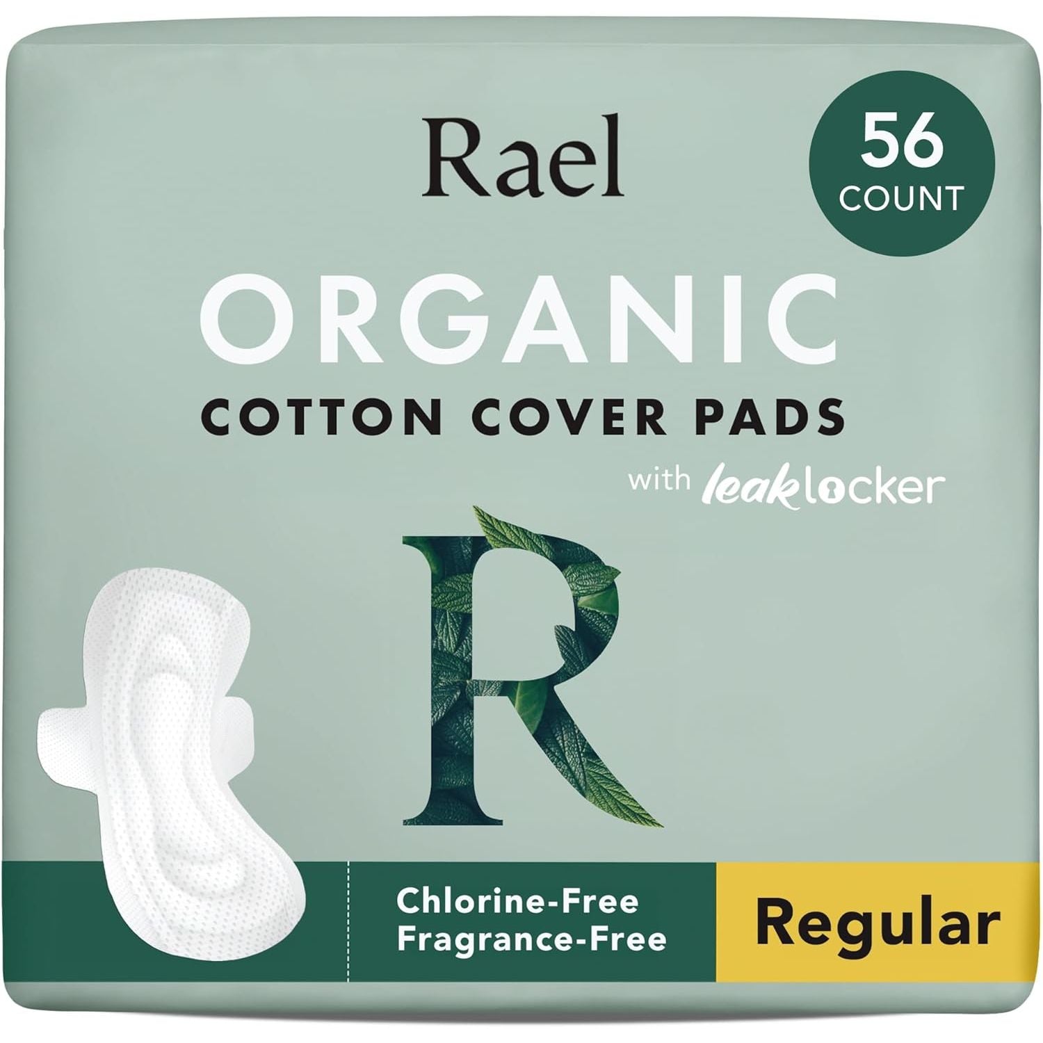 Buy now Rael Pads for Women, Organic Cotton Cover - Period Pads with Wings, Feminine Care, Sanitary Napkins, Heavy Absorbency, Unscented (Large, 24 Count) 56 Count (Pack of 1) Regular at indiglob india