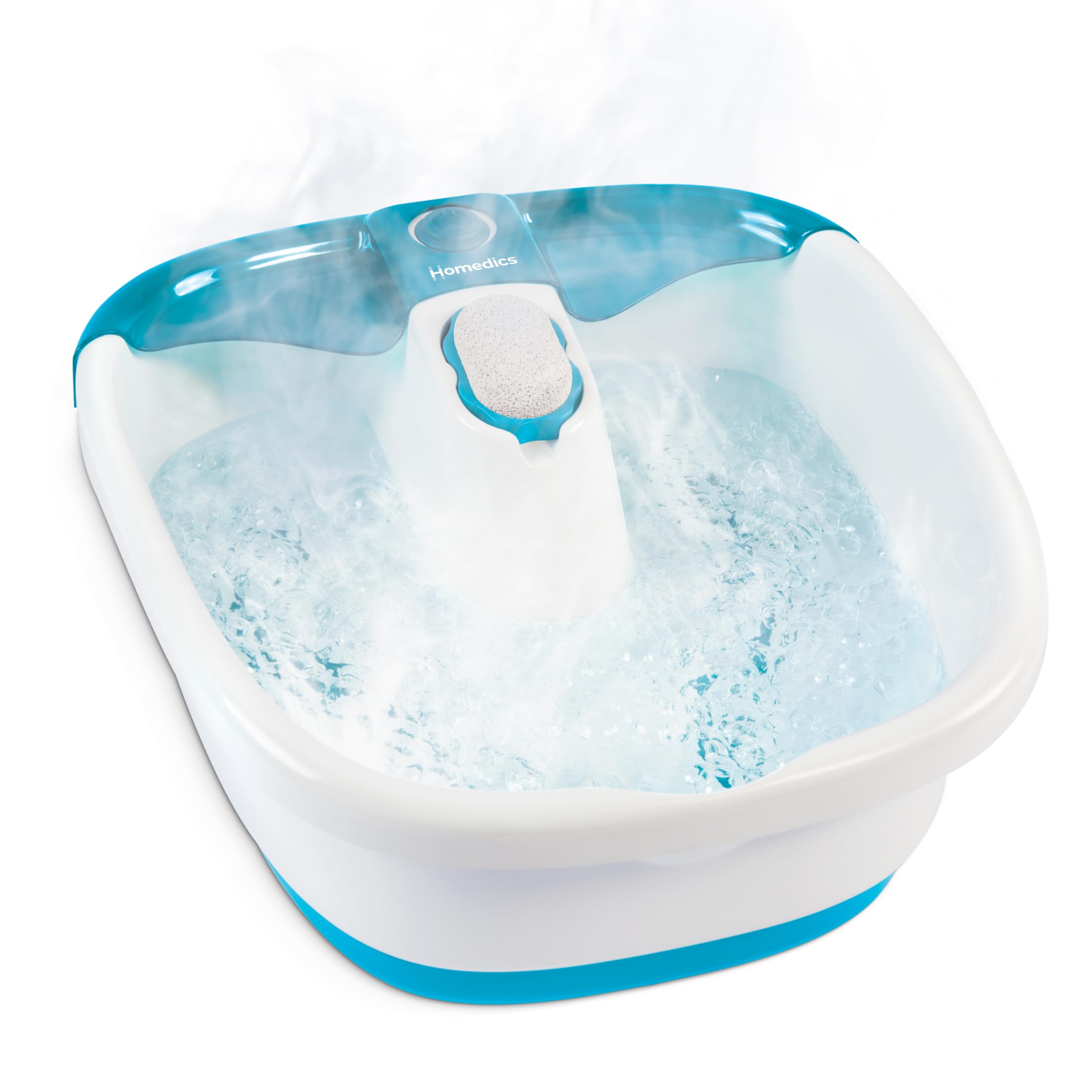 Homedics Bubble Mate Foot Spa, Toe Touch Controlled Foot Bath | with Invigorating Bubbles and Splash Proof, Raised Massage Nodes and Removable Pumice Stone