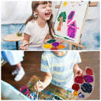 3pcs Acrylic Paint Palette Clear Art Palette for Adults & Kids, Transparent Non-Stick Oil Paint Palette with Protective Film for DIY Craft Art Painting Plate