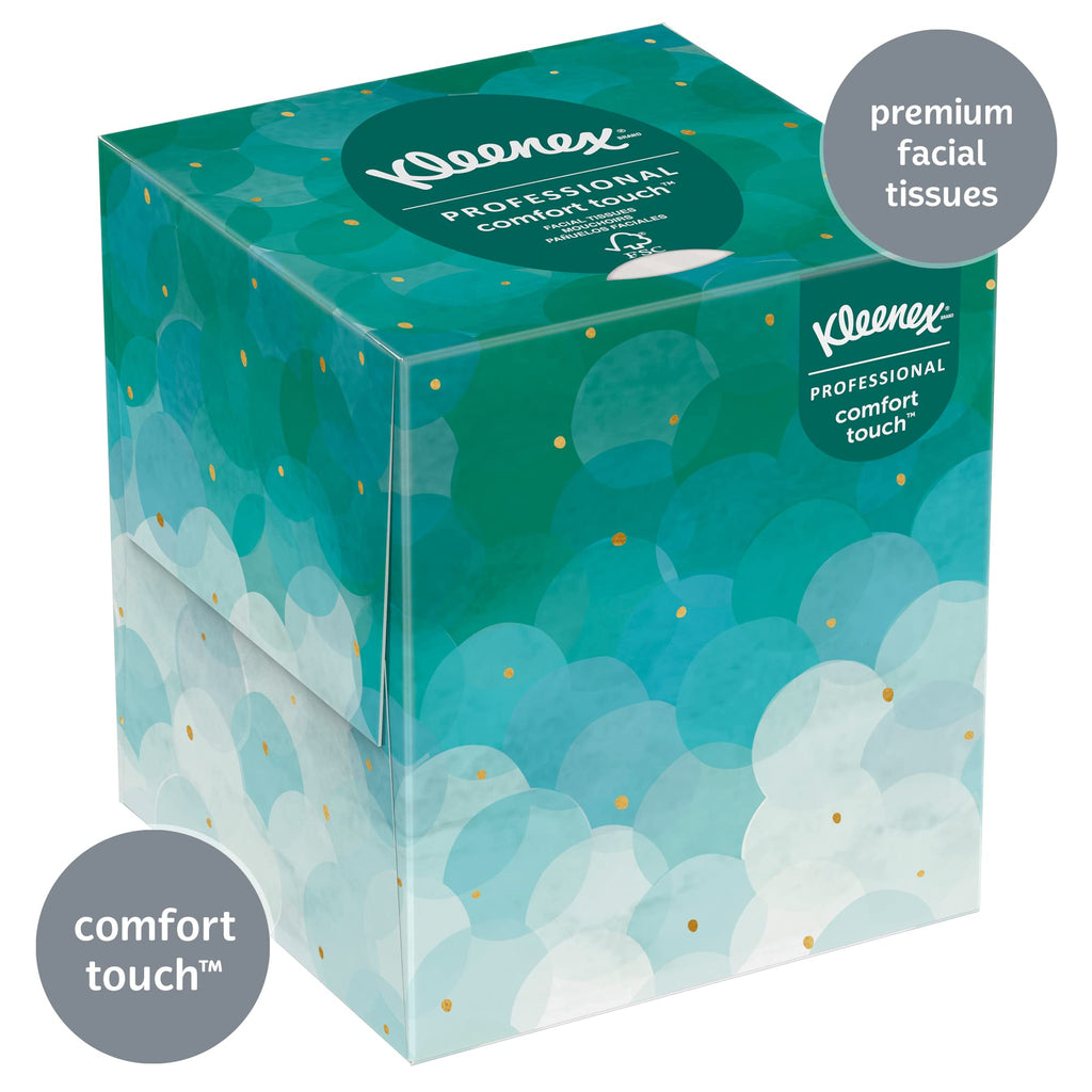 Kleenex® Professional Facial Tissue, Upright Facial Tissue Cube Boxes for Business, 90 Sheets, 6 Boxes
