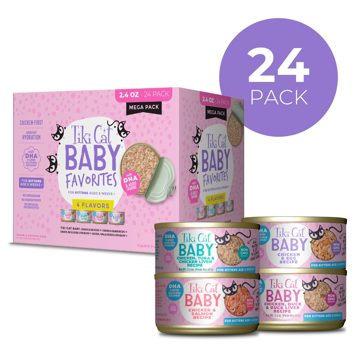 Tiki Cat Baby Whole Foods Wet Cat Food for Kittens Mega Pack