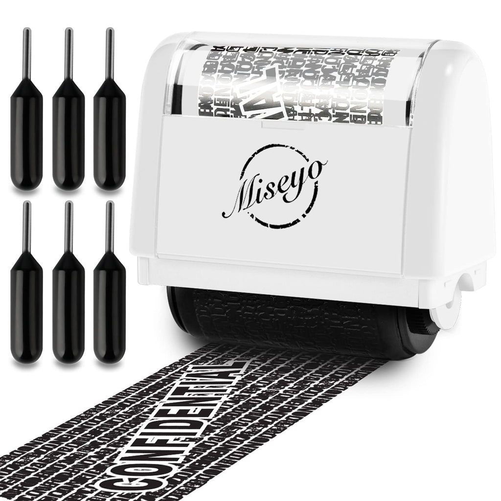 Buy now Miseyo Wide Identity Theft Protection Roller Stamp Set - Yellow (3 Refill Ink Included) at indiglob india