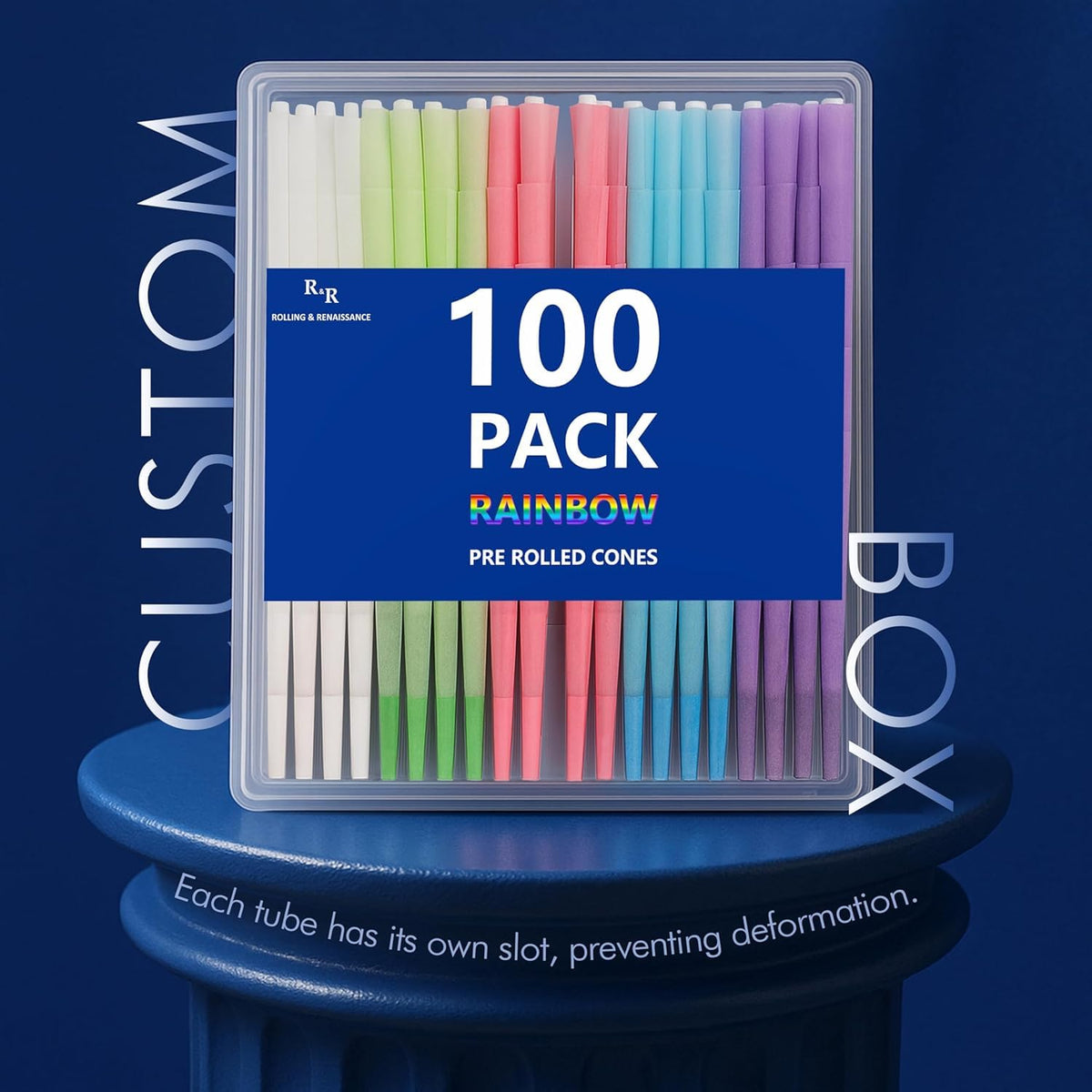 100 Pack Colorful Rolling Papers Pre Rolled Cones King Size - 108mm King Size Pre Rolls Paper with Filter Tips Rainbow cones Filling funnels/Mini Scoop/Packing Sticks