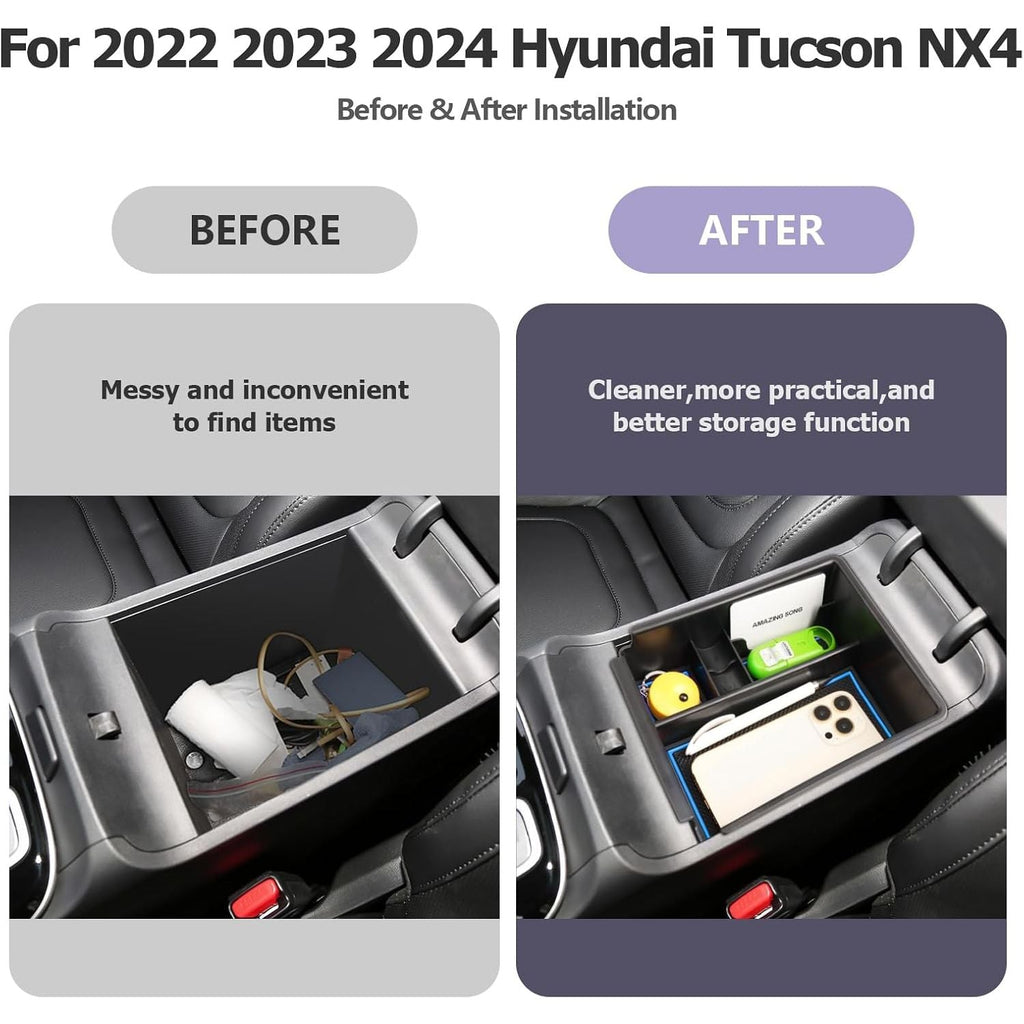 Buy now LUWU 2025 2026 Hynudai Tucson Center Console Organizer 2022-2026 Tucson NX4 Armrest Storage 2026 Tucson Console Organizer Tray Tucson SE/SEL/XRT Armrest Organizer 2025 2026 Tucson Accessories (Blue) at indiglob india